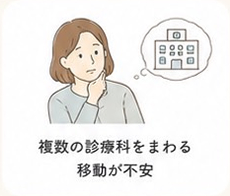 複数の診療科をまわる移動が不安